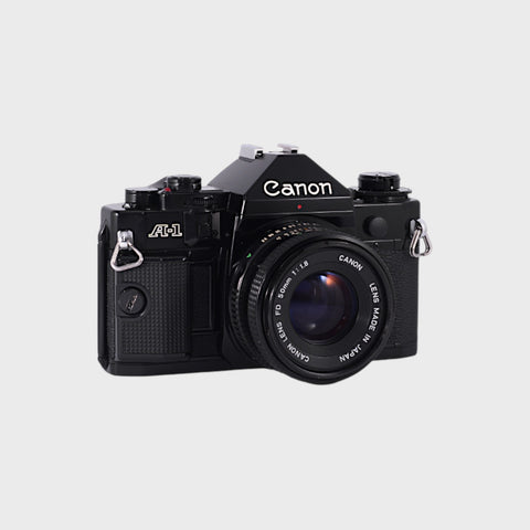 Canon A-1 Reflex 35mm argentique avec 50mm f1.8 objectif