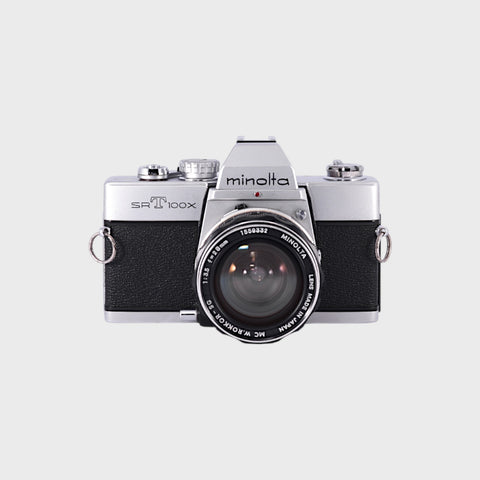 Minolta SRT 100X 35mm SLR Film Camera with 28mm f3.5 Lens