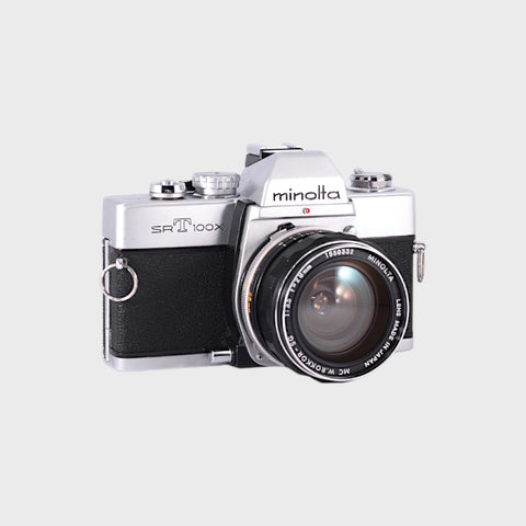 Minolta SRT 100X 35mm SLR Film Camera with 28mm f3.5 Lens