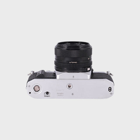 Canon AV-1 35mm SLR film camera with 28mm f2.8 lens