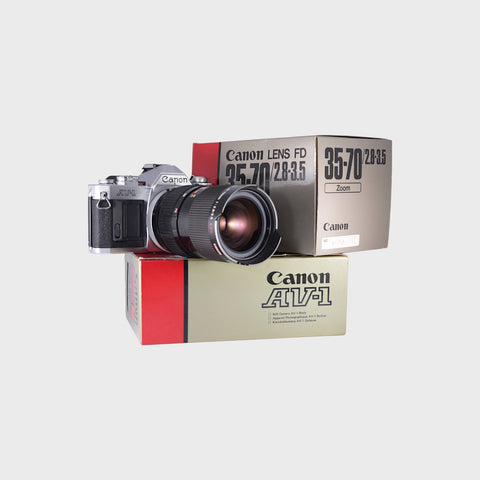 NOS: Canon AV-1 35mm SLR film camera with 35-70mm f2.8-3.5 lens
