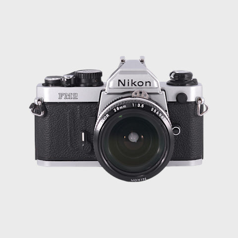 Nikon FM2 35mm SLR film camera with 28mm f3.5 lens