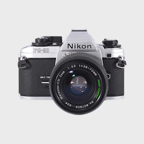 Nikon FG-20 35mm SLR Film Camera with 38-70mm zoom lens
