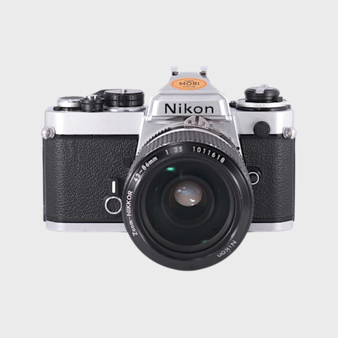 Nikon FE 35mm SLR film camera with 43-86mm lens