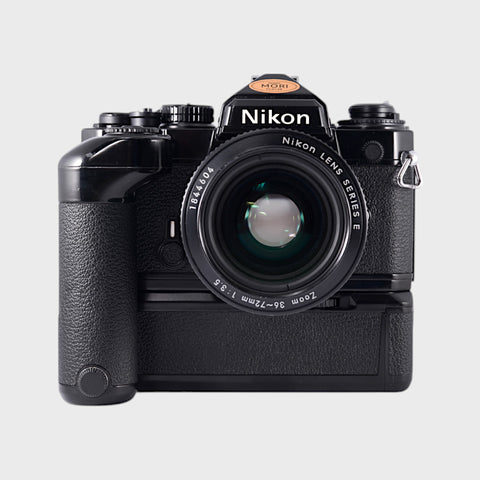 Nikon FE Reflex 35mm argentique avec 36-72mm f3.5 objectif et moteur d'entraînement MD-11