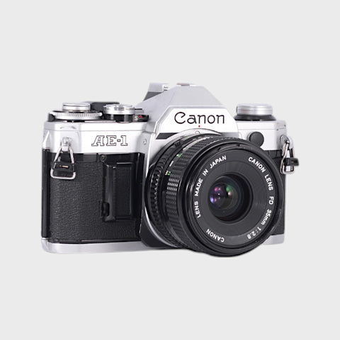 Canon AE-1 35mm SLR film camera with 35mm f2.8 lens