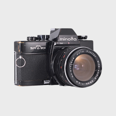 Minolta SRT 201 Reflex 35mm argentique avec 28mm f2.8 objectif