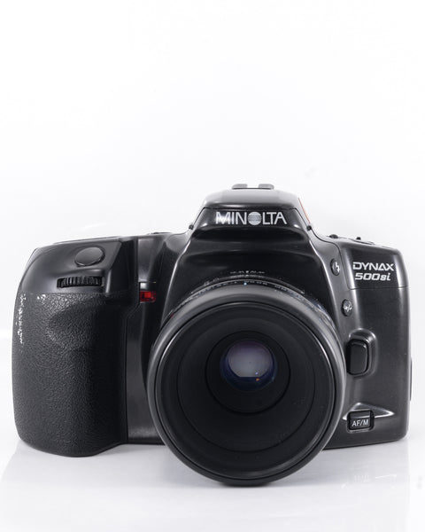 Minolta Dynax 500si Reflex 35mm argentique avec 50mm f3.5 macro objectif