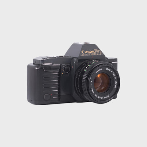 Canon T70 35mm SLR film camera with 50mm f1.8 lens