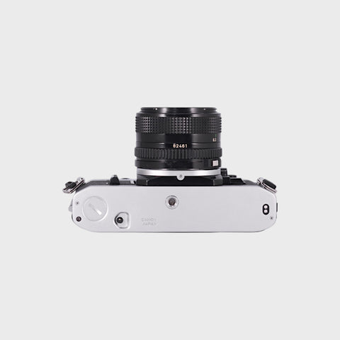 Canon AE-1 35mm SLR film camera with 28mm f2.8 lens