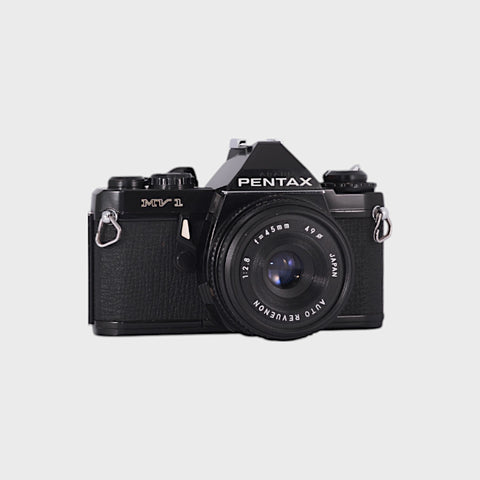 Pentax MV1 35mm SLR film camera with 45mm f2.8 lens