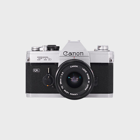 Canon FTb QL 35mm SLR film camera with 28mm f2.8 lens