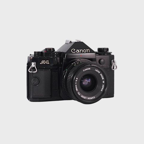 Canon A-1 Reflex 35mm argentique avec 28mm f2.8 objectif