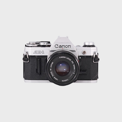 Canon AE-1 35mm SLR film camera with 50mm f2 lens