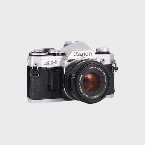 Canon AE-1 35mm SLR film camera with 50mm f2 lens
