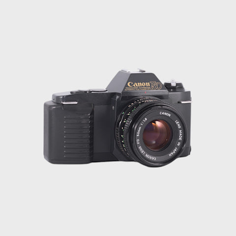 Canon T50 35mm SLR film camera with 50mm f1.8 lens