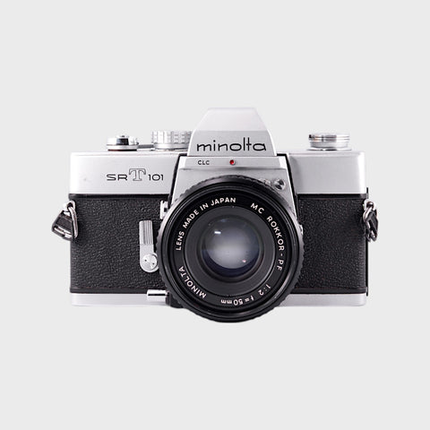 Minolta SRT 101 Reflex 35mm argentique avec 50mm f2 objectif