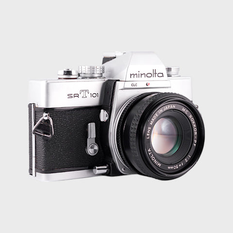 Minolta SRT 101 Reflex 35mm argentique avec 50mm f2 objectif