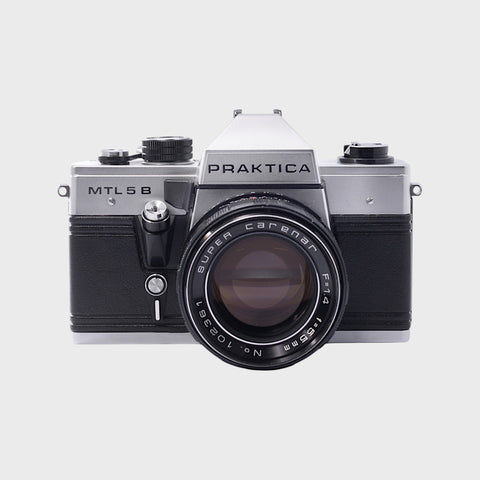 Praktica MTL 5B Reflex 35mm argentique avec 55mm f1.4 objectif