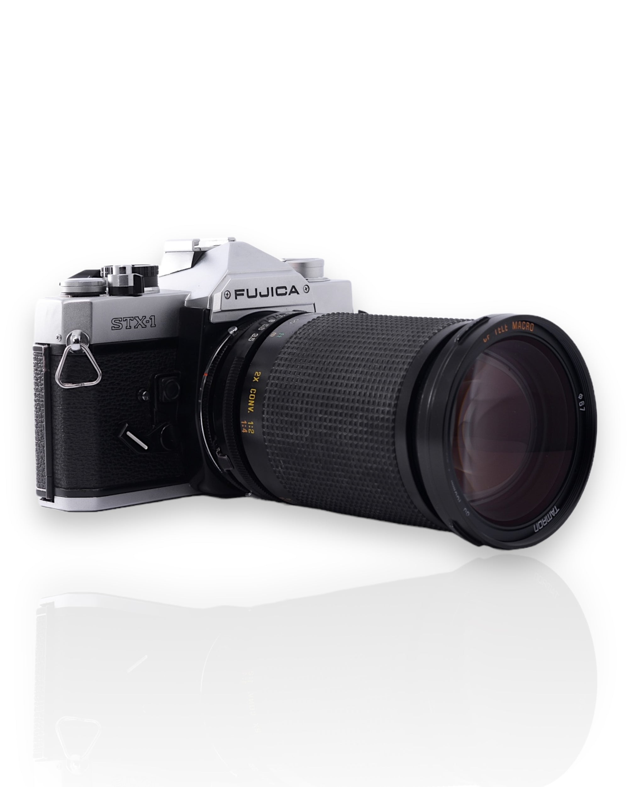 Fujica STX-1 35mm SLR film camera with 35-135mm zoom lens