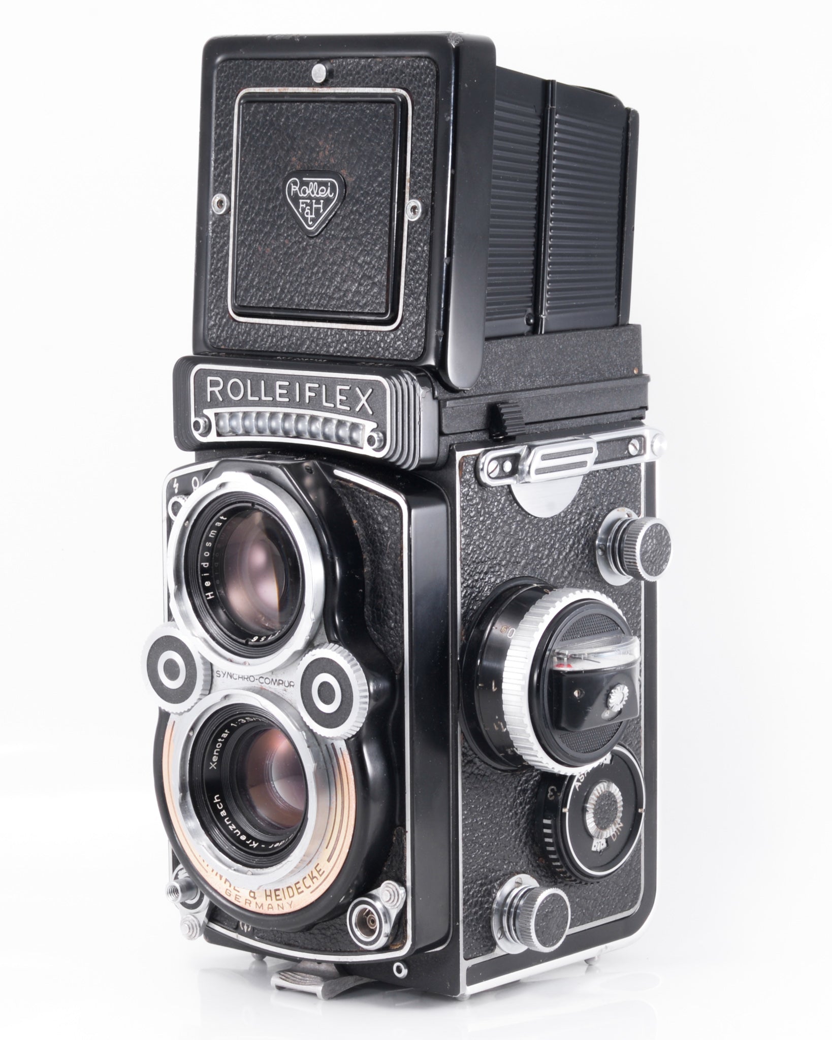 Appareil photo Rolleiflex 3.5F Xenotar moyen format TLR avec 75mm f3.5 objectif